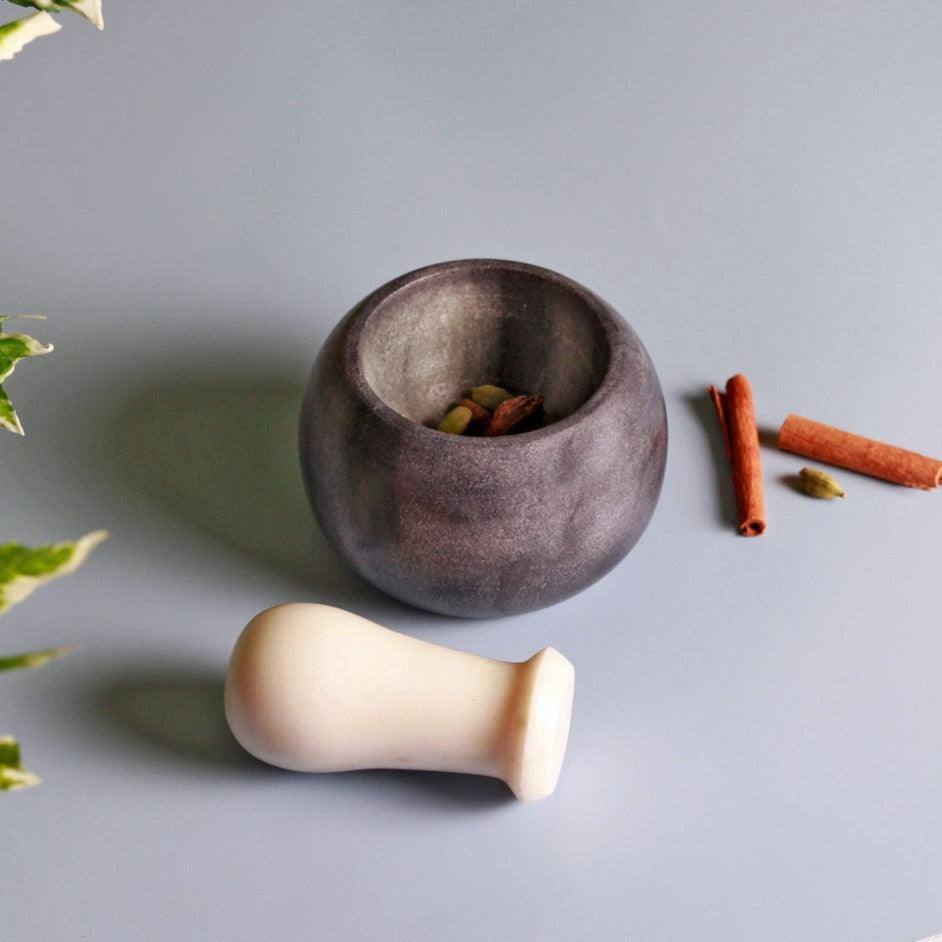 ESQ Living Duo Marble Mortar and Pestle Set