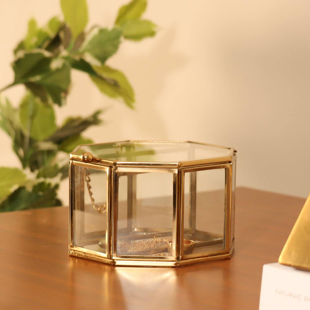 ESQ Living Elle Octagonal Jewellery Box Small - Gold