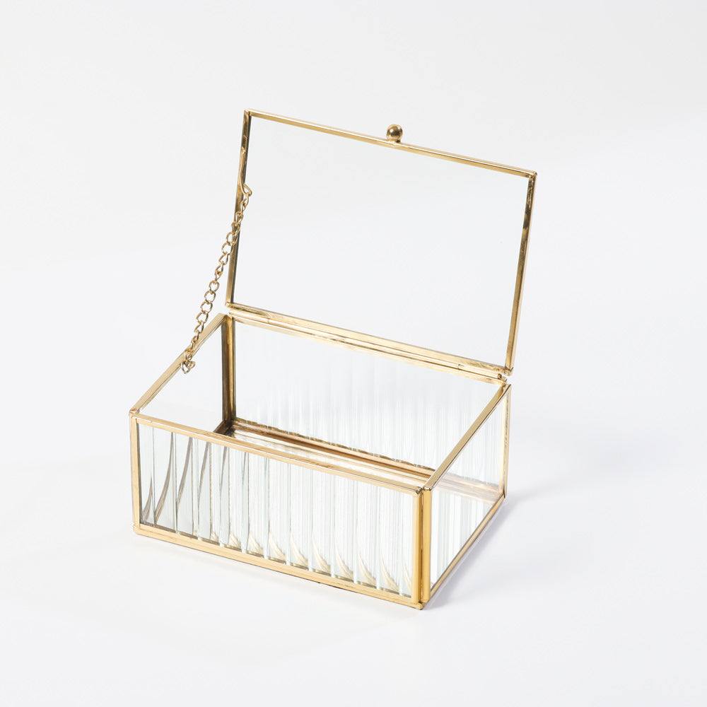 ESQ Living Eva Glass Jewellery Box Medium - Gold