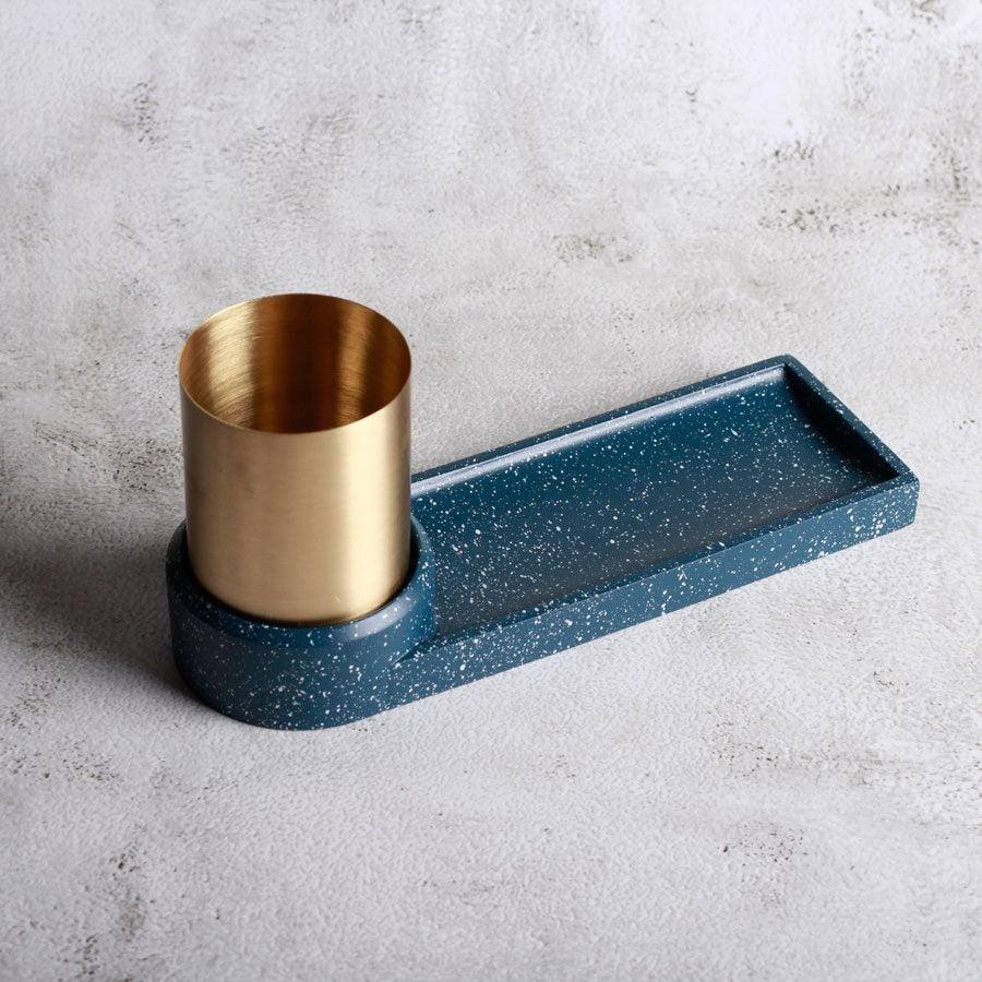 ESQ Living Fuse Speckled Desk Organiser - Blue Gold