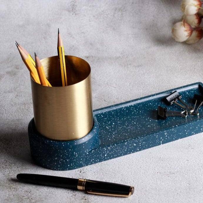 ESQ Living Fuse Speckled Desk Organiser - Blue Gold