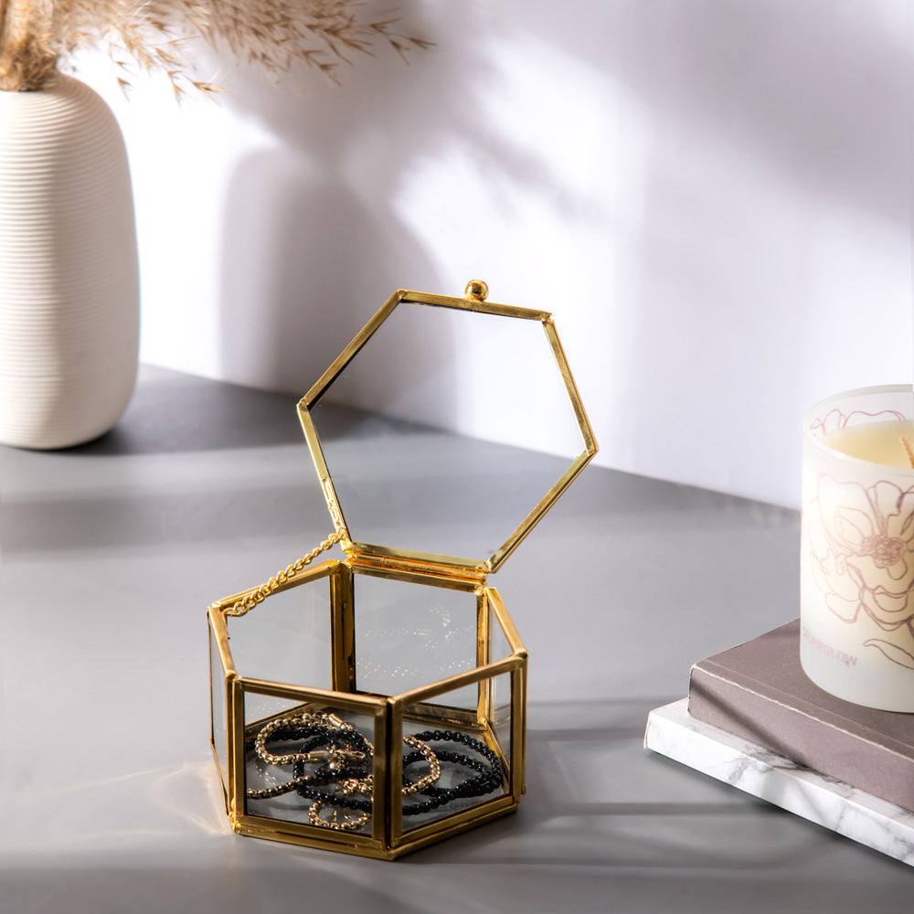 ESQ Living Hexagon Jewellery Box Small - Gold