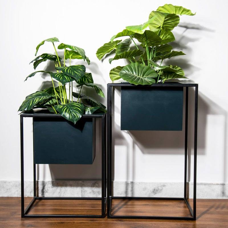 ESQ Living Knox Indoor Planters, Set of 2 - Blue Black