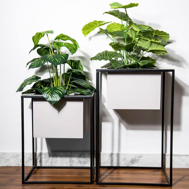 ESQ Living Knox Indoor Planters, Set of 2 - Grey Black