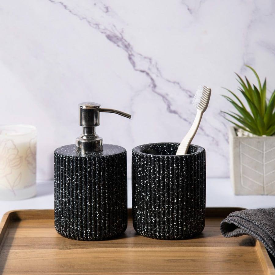 ESQ Living Lines Bathroom Set - Speckled Black