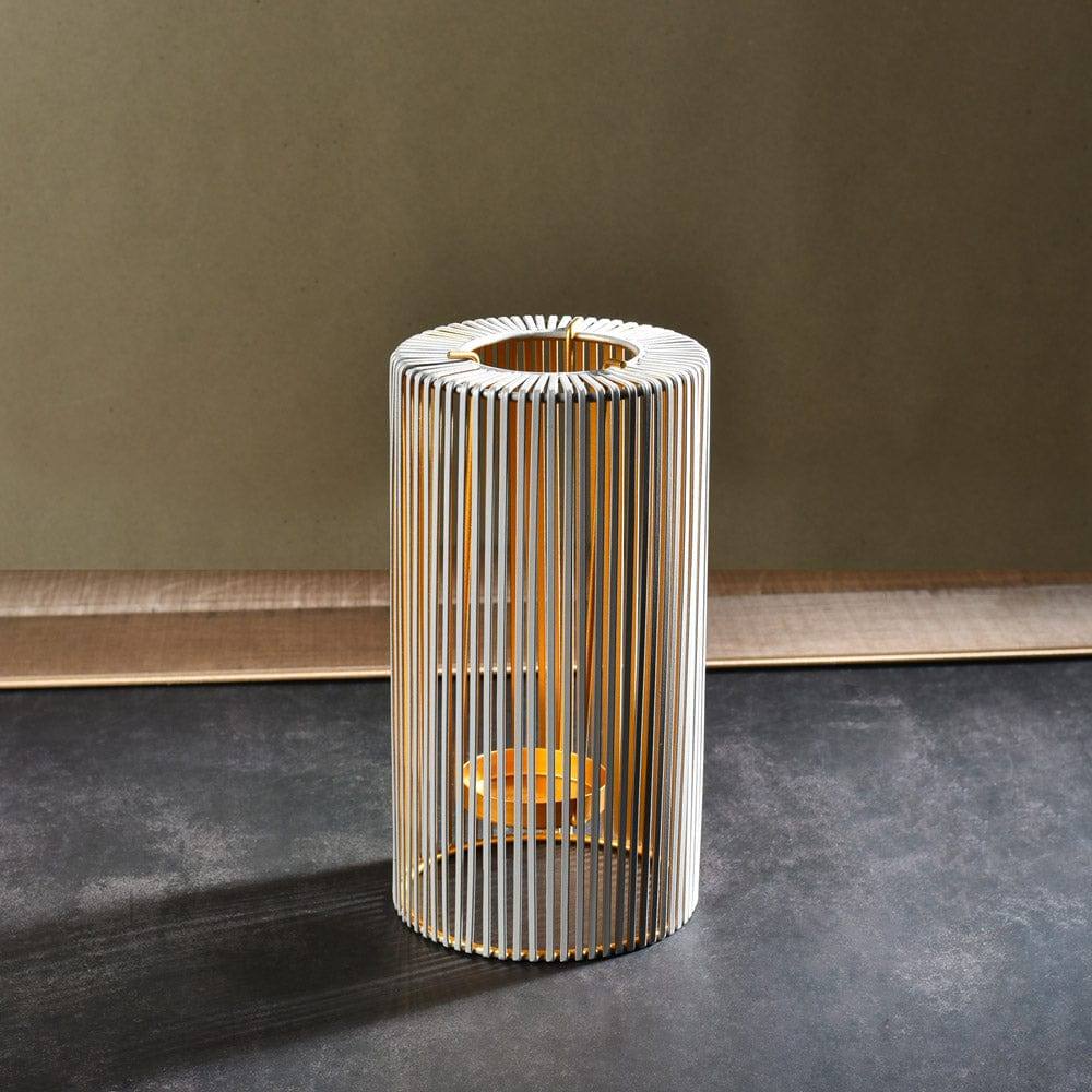 ESQ Living Lines Tealight Holder Medium - Grey Gold