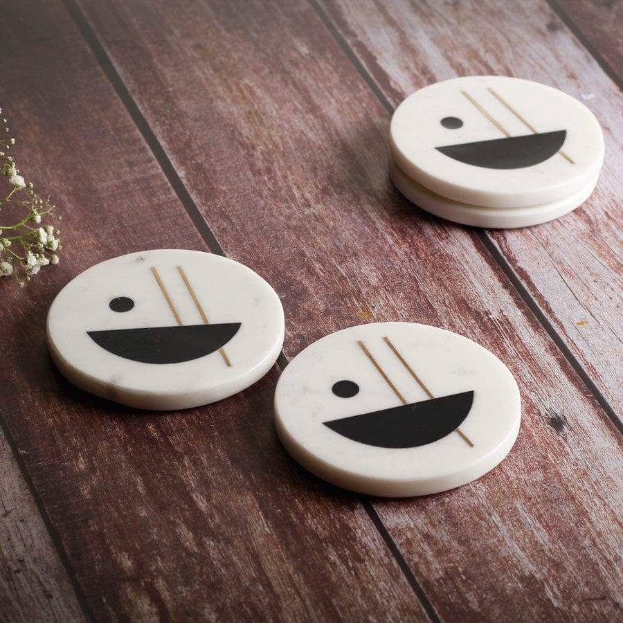 ESQ Living Marble Coasters, Set of 4 - Midnight Moon