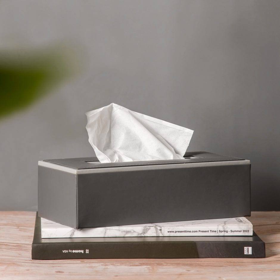 ESQ Living Menlo Tissue Box Holder - Grey