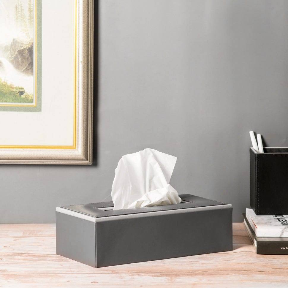 ESQ Living Menlo Tissue Box Holder - Grey