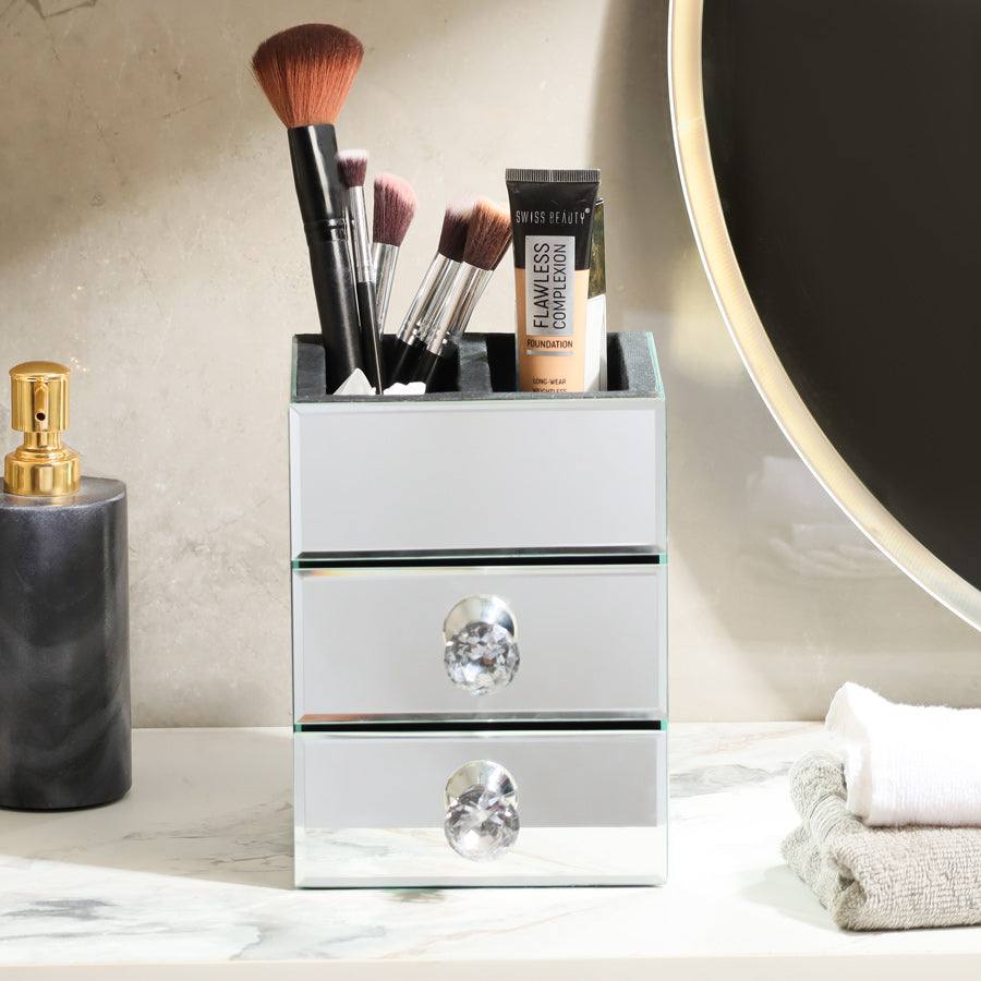 ESQ Living Mirror Vanity Organiser with Drawers - Silver