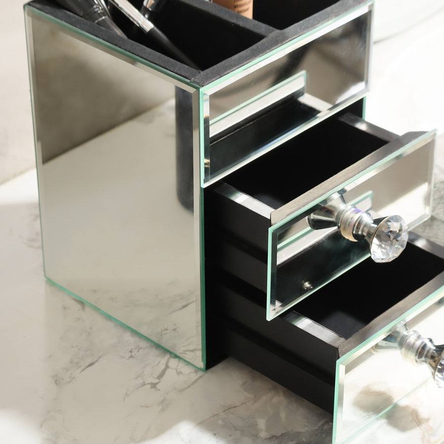 ESQ Living Mirror Vanity Organiser with Drawers - Silver