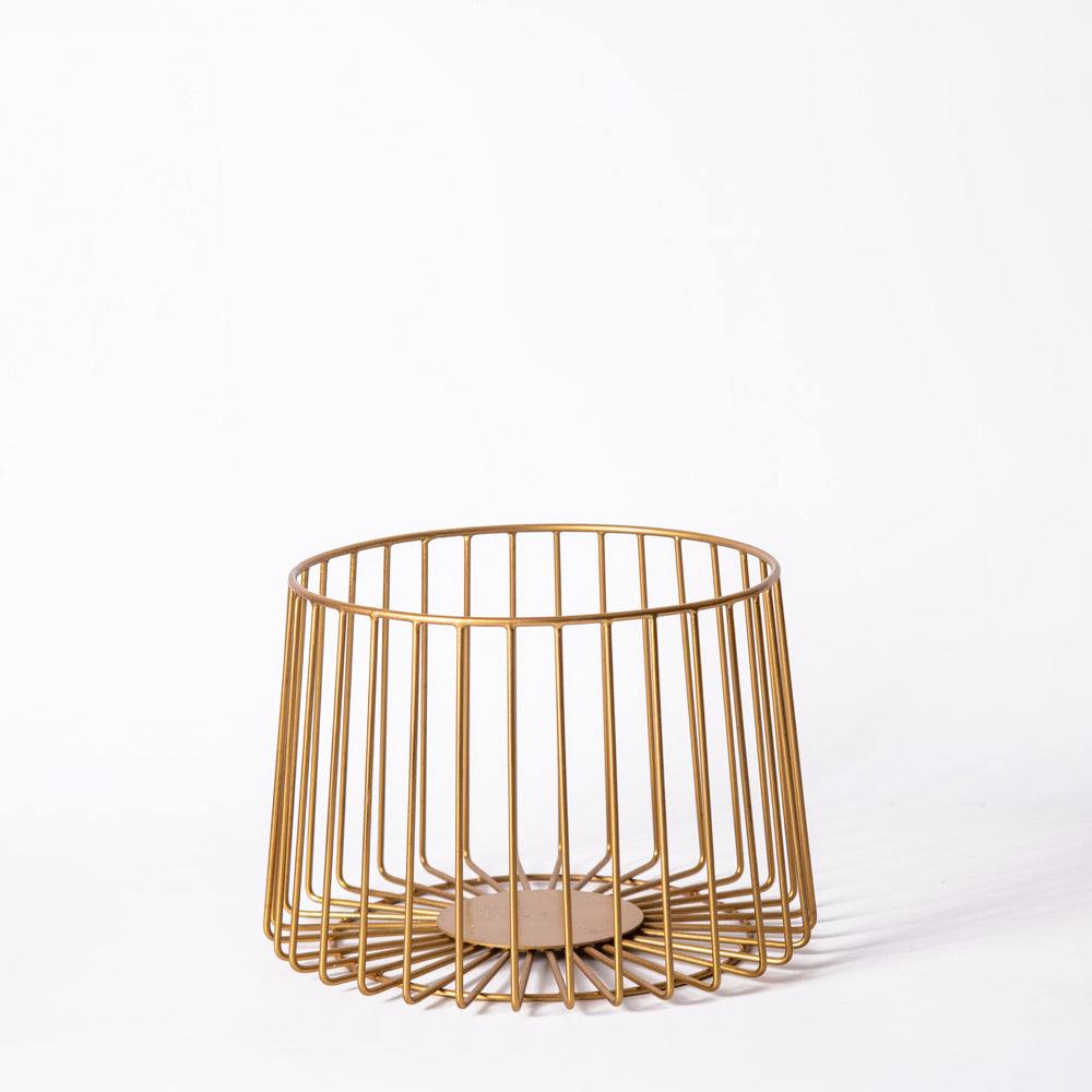 ESQ Living Multi-purpose Metal Basket Tall - Gold