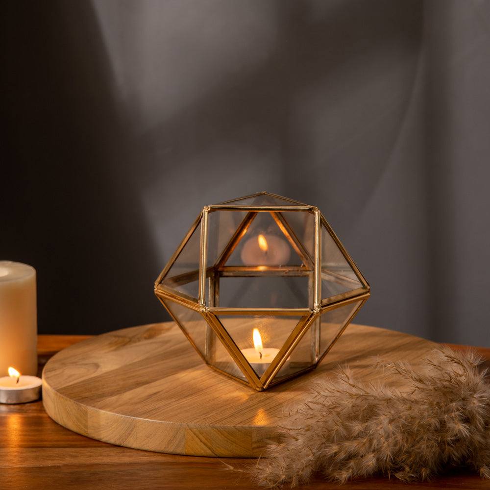 ESQ Living Prism Glass Tealight Holder