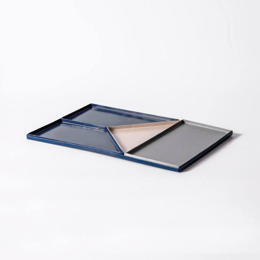 ESQ Living Quattro Metal Desk Tray Set - Blue Taupe