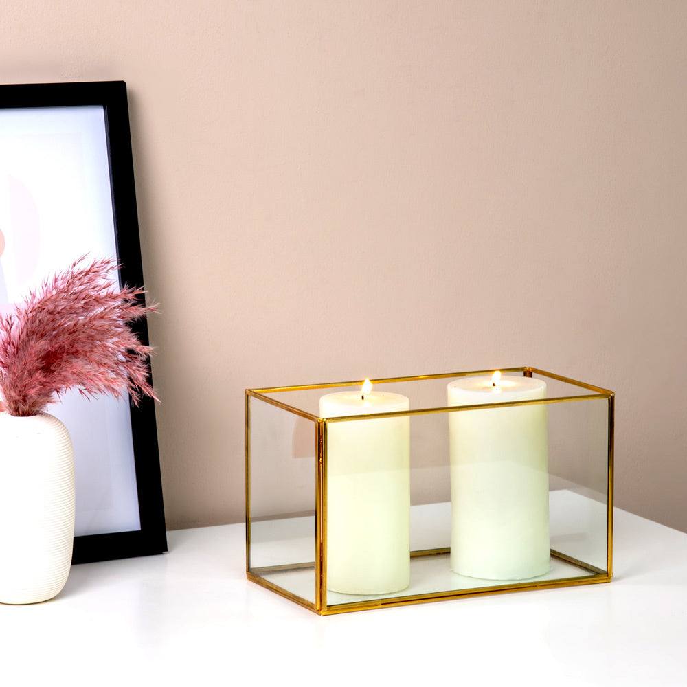 ESQ Living Rectangular Glass Box Medium - Gold