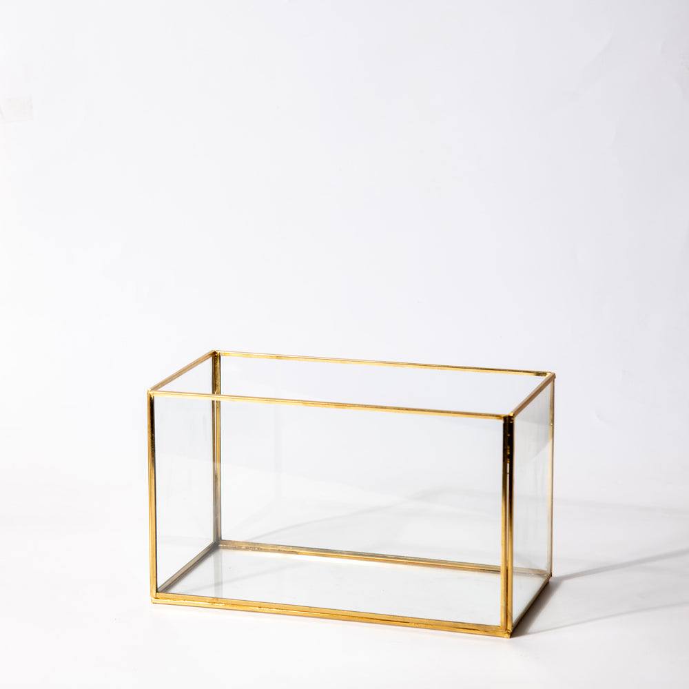 ESQ Living Rectangular Glass Box Medium - Gold