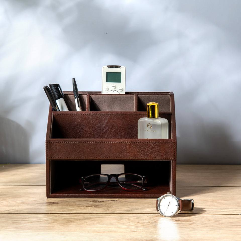 ESQ Living Savoy Desktop Organiser - Brown