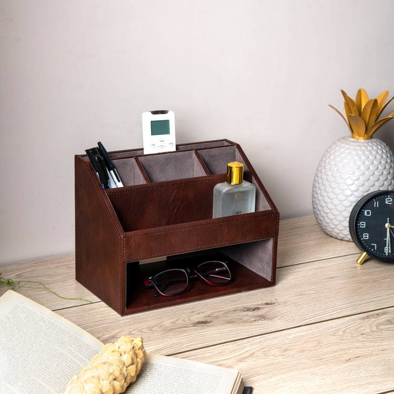 ESQ Living Savoy Desktop Organiser - Brown