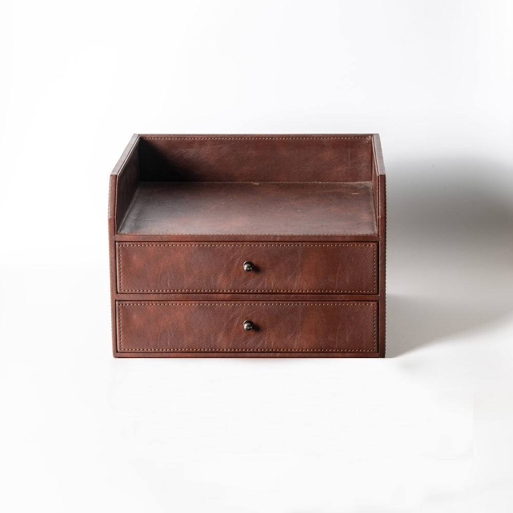 ESQ Living Savoy Organiser with Drawers - Brown