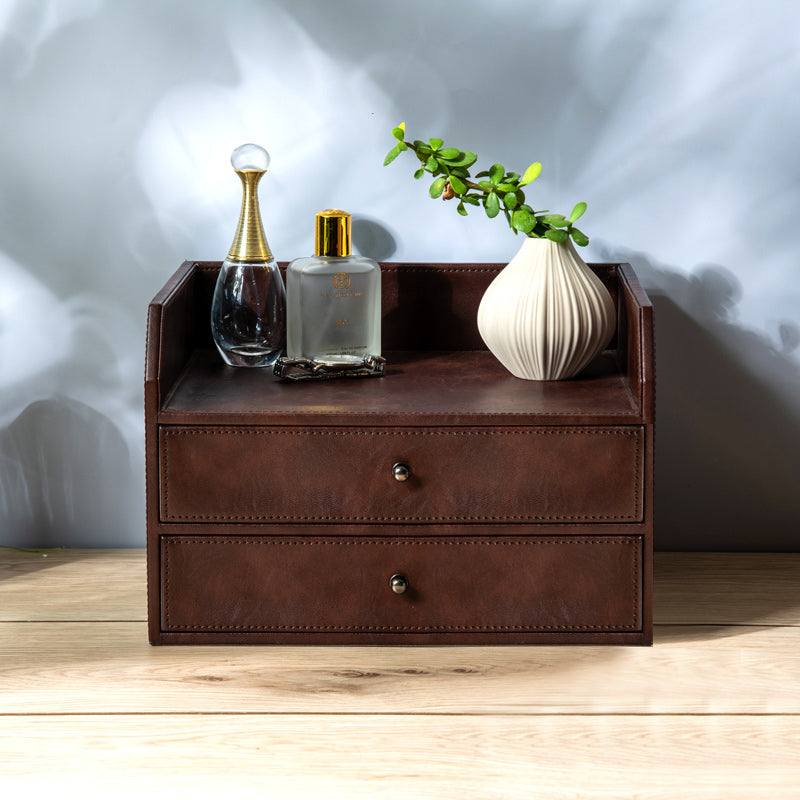 ESQ Living Savoy Organiser with Drawers - Brown