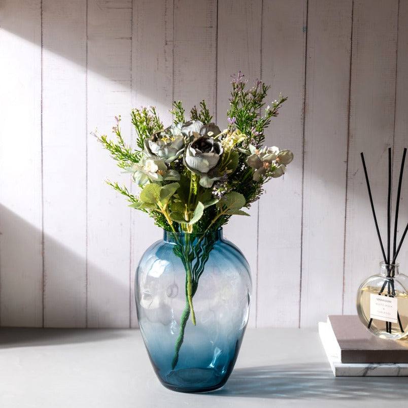 ESQ Living Twirl Glass Vase Medium - Indigo