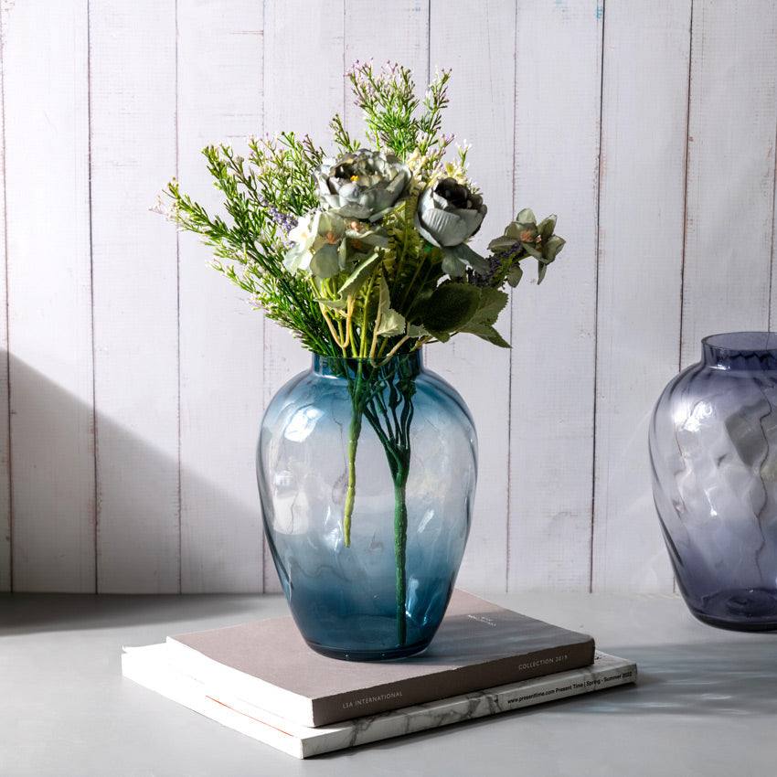 ESQ Living Twirl Glass Vase Medium - Indigo