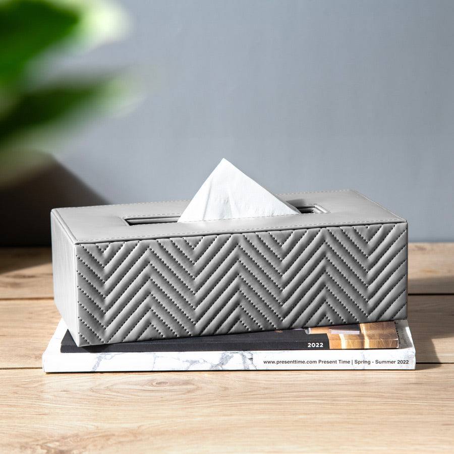 ESQ Living Waverly Tissue Box Holder - Grey