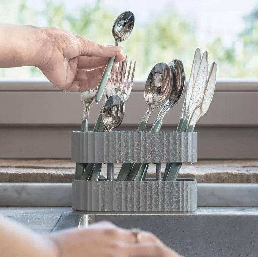 Guzzini Italy Drain & Safe Cutlery Drainer - Grey