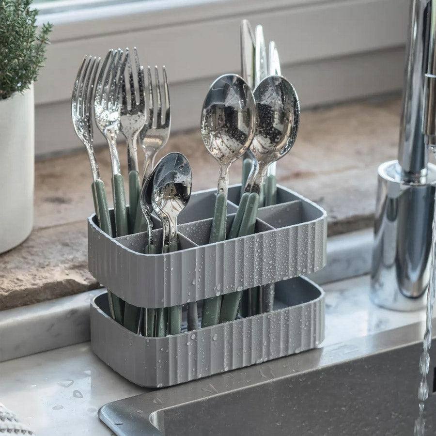 Guzzini Italy Drain & Safe Cutlery Drainer - Grey