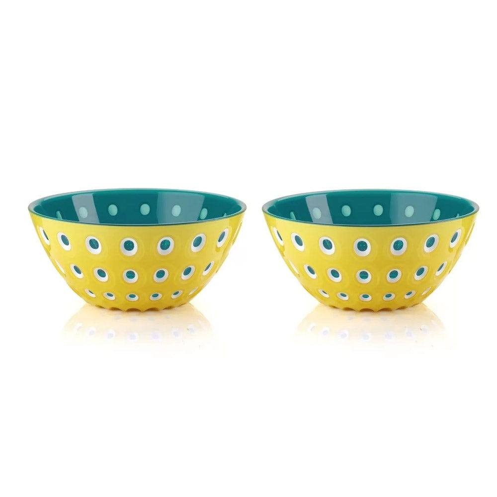 Guzzini Italy Le Murrine Bowls Medium, Set of 2 - Aqua Yellow