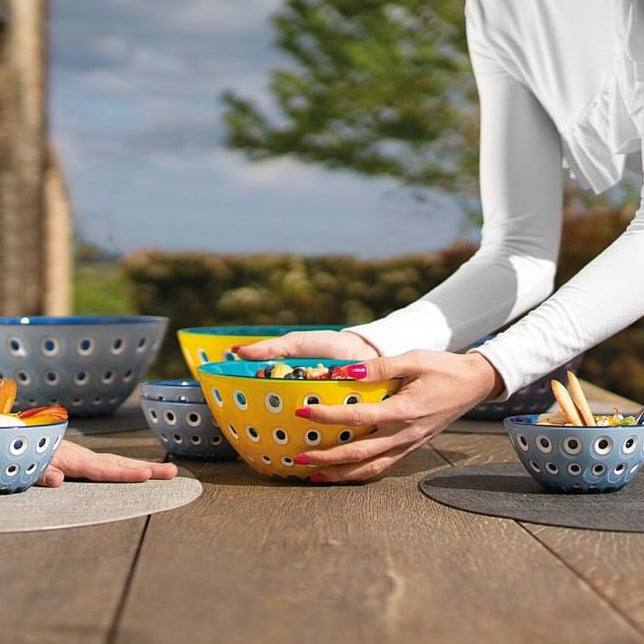 Guzzini Italy Le Murrine Bowls Medium, Set of 2 - Aqua Yellow