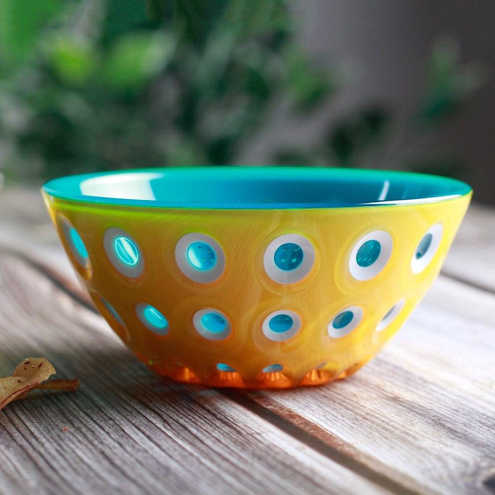 Guzzini Italy Le Murrine Bowls Medium, Set of 2 - Aqua Yellow