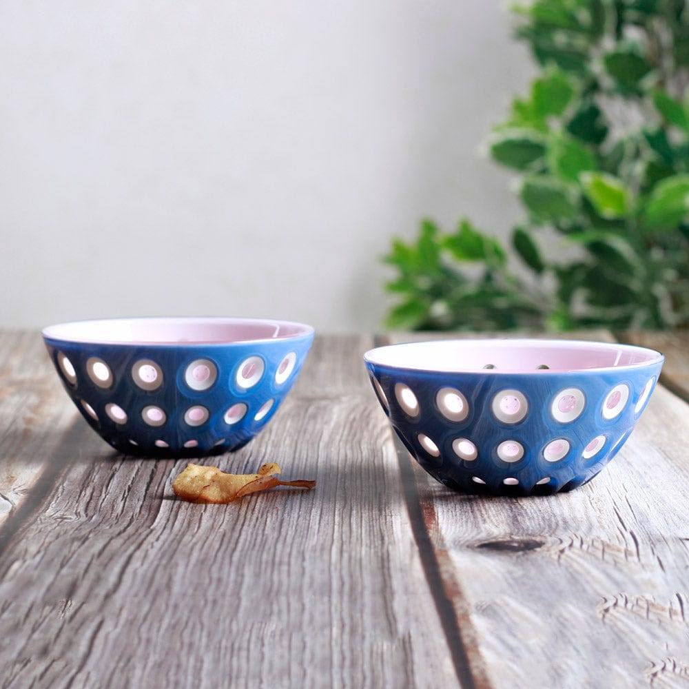 Guzzini Italy Le Murrine Bowls Medium, Set of 2 - Pink Blue