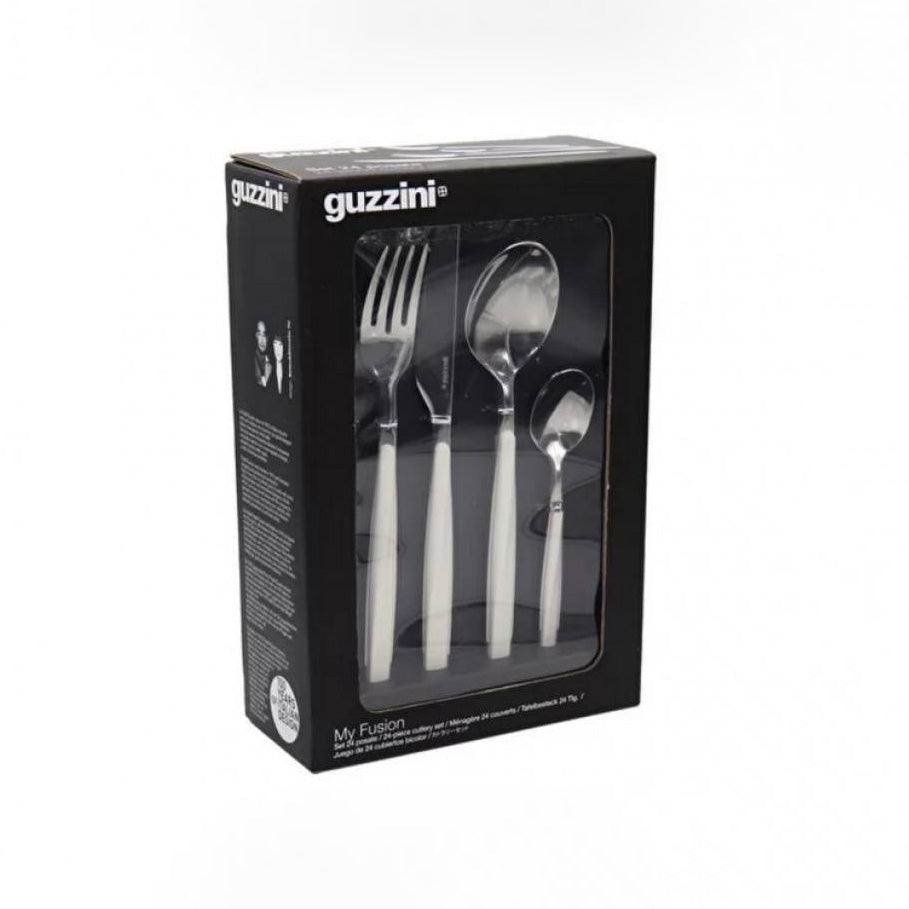 Guzzini Italy My Fusion 24-Piece Cutlery Set - White