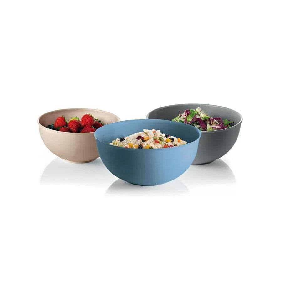 Guzzini Italy Set of 3 Containers with Lids - Grey Taupe Blue