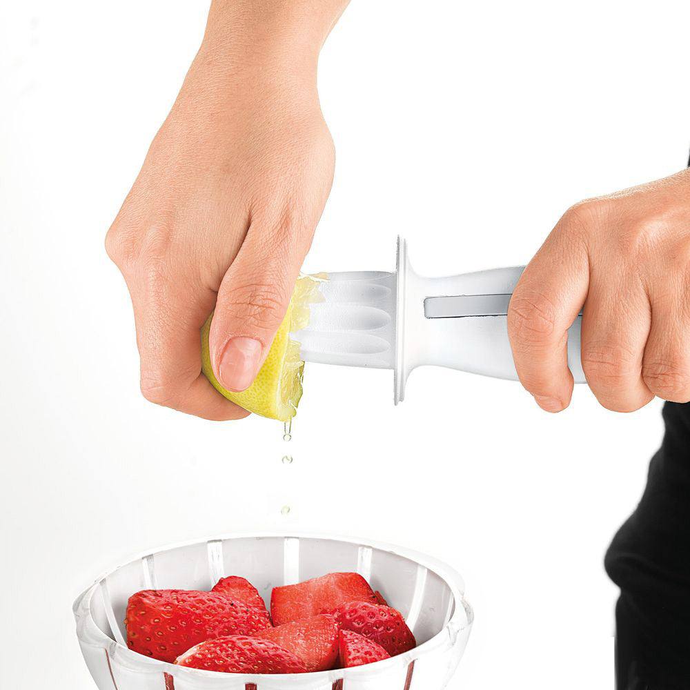 Guzzini Italy Squeeze & Grate Lemon Juicer & Zester - White