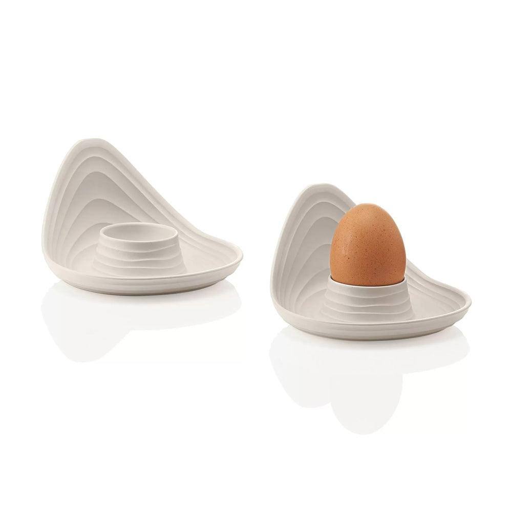 Guzzini Italy Tierra Egg Holders, Set of 2 - Milk White