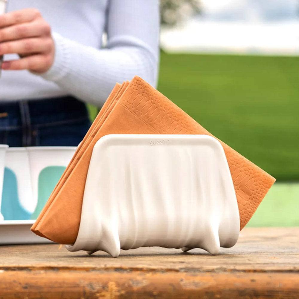 Guzzini Italy Tierra Napkin Holder - Milk White