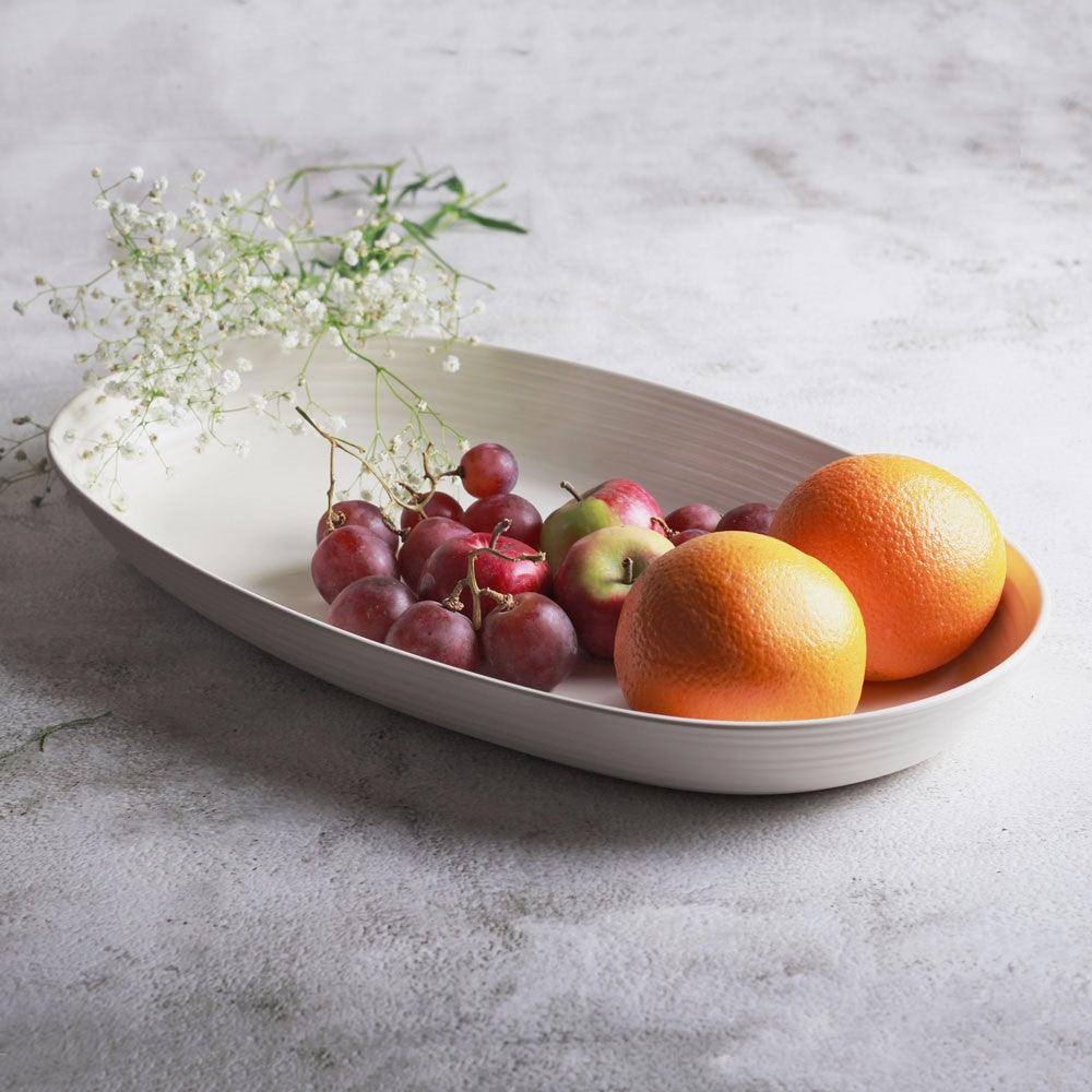 Guzzini Italy Tierra Oval Tray - Milk White