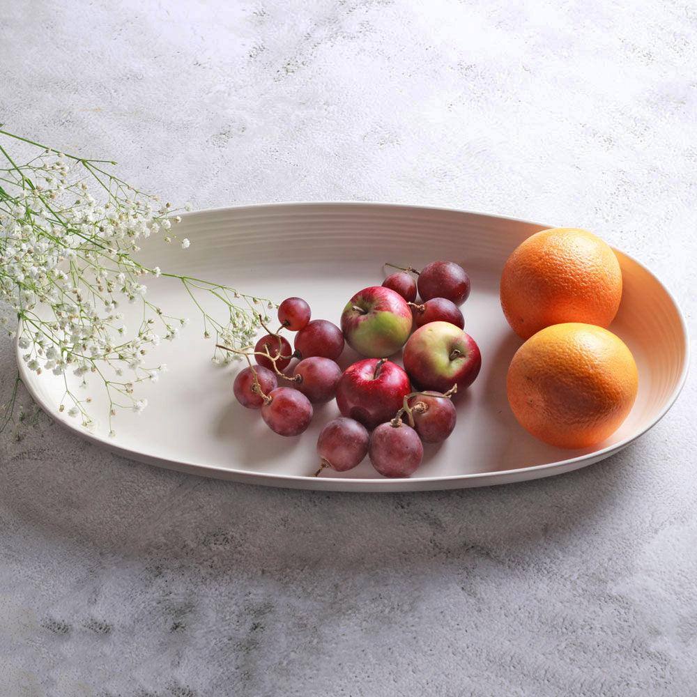 Guzzini Italy Tierra Oval Tray - Milk White