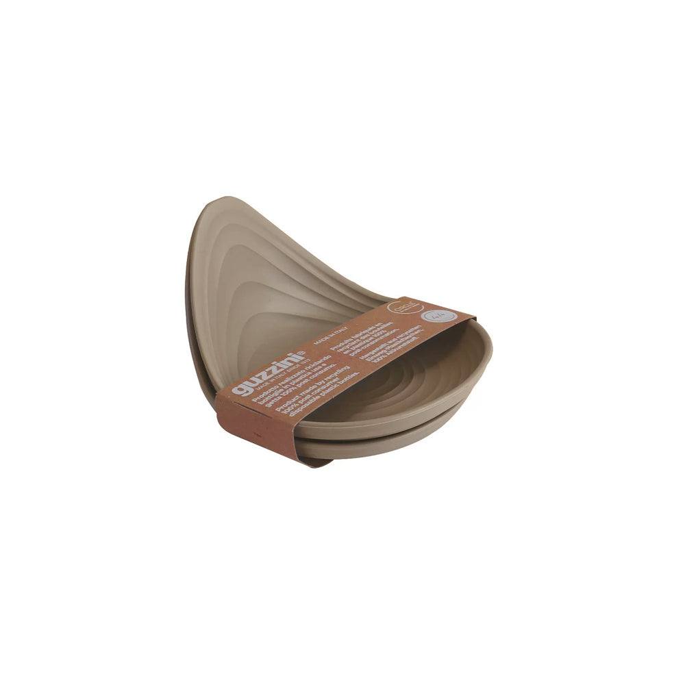 Guzzini Italy Tierra Small Snack Dishes, Set of 2 - Taupe