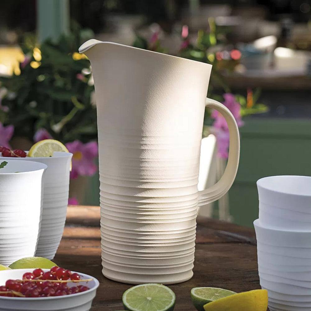 Guzzini Italy Tierra Water Pitcher with Lid 1800ml - Milk White