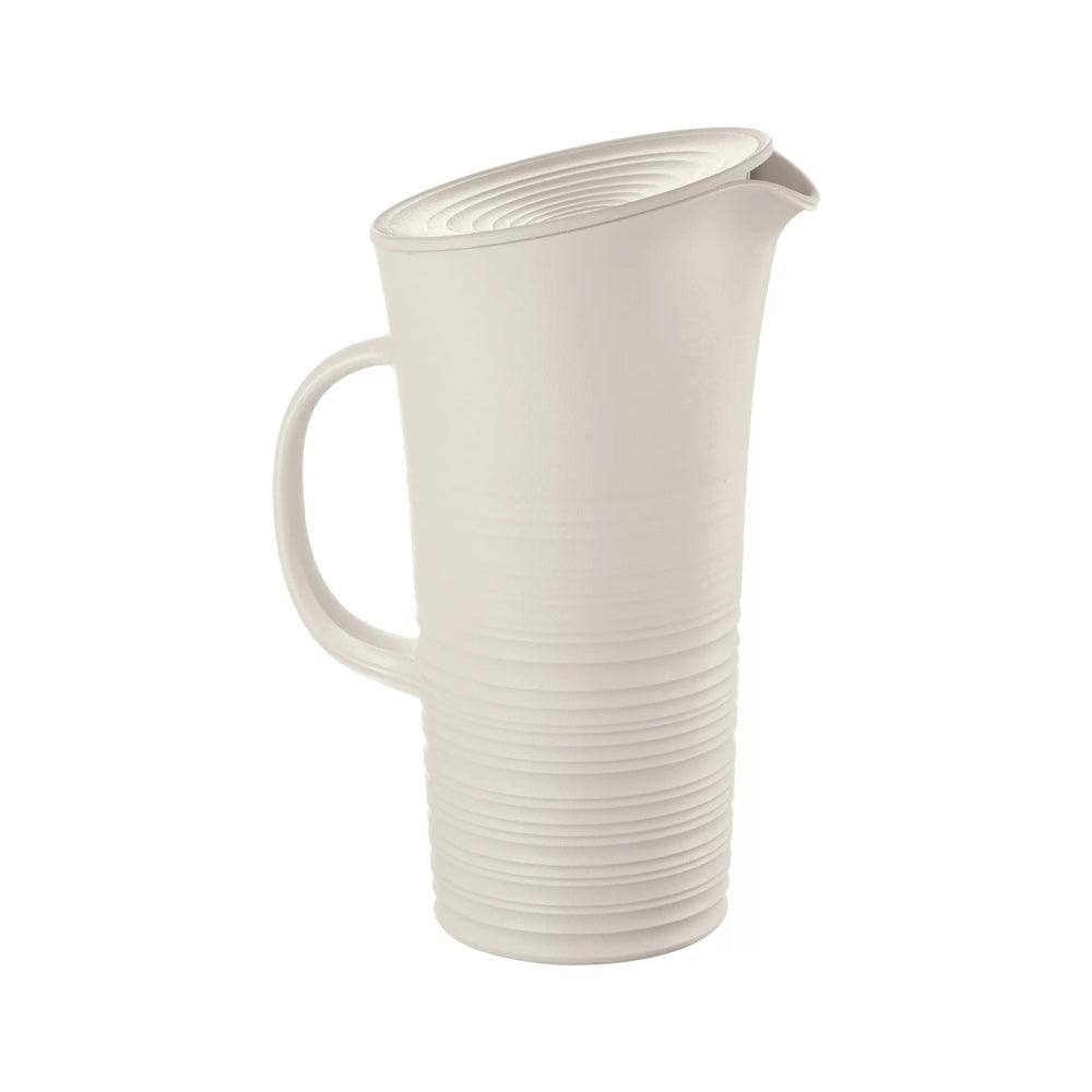 Guzzini Italy Tierra Water Pitcher with Lid 1800ml - Milk White