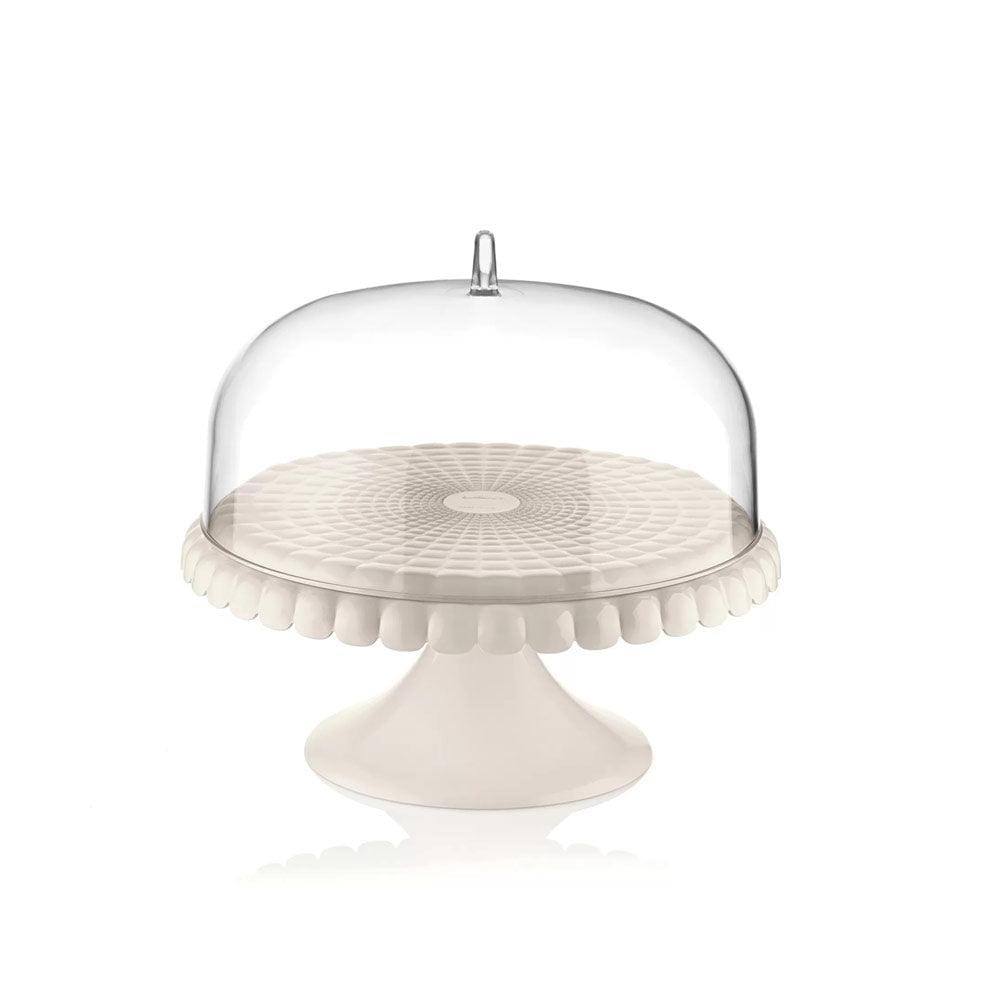 Guzzini Italy Tiffany Cake Stand With Dome - Milk White