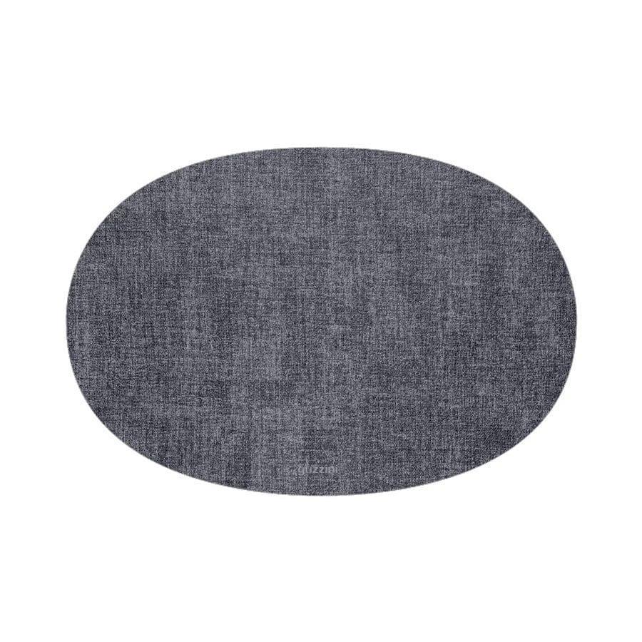 Guzzini Italy Tiffany Oval Reversible Mats, Set of 6 - Dark Grey