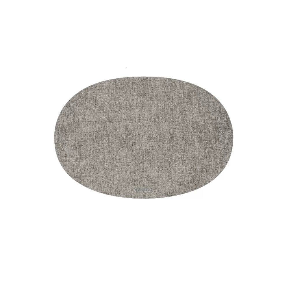 Guzzini Italy Tiffany Oval Reversible Mats, Set of 6 - Light Grey