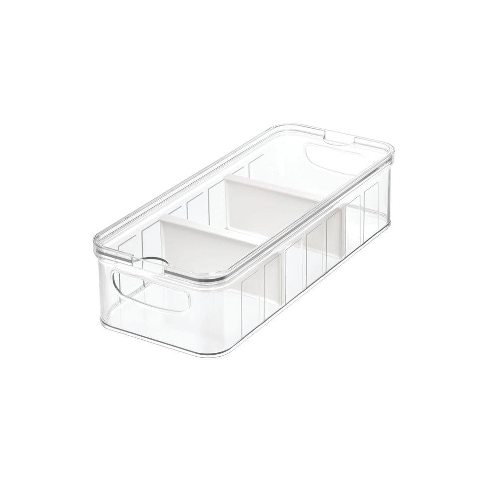 iDesign Crisp Divided Bin with Lid Large