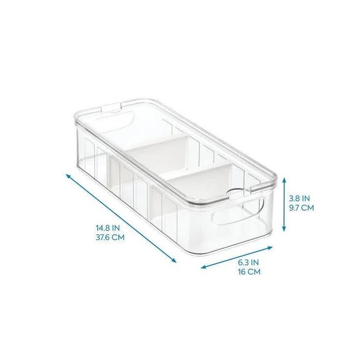 iDesign Crisp Divided Bin with Lid Large