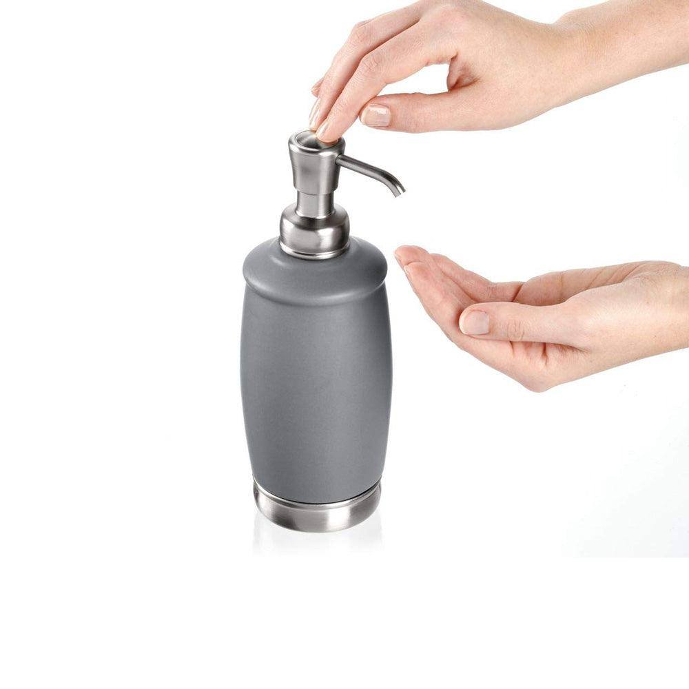 iDesign York Tall Soap Pump - Grey Nickel