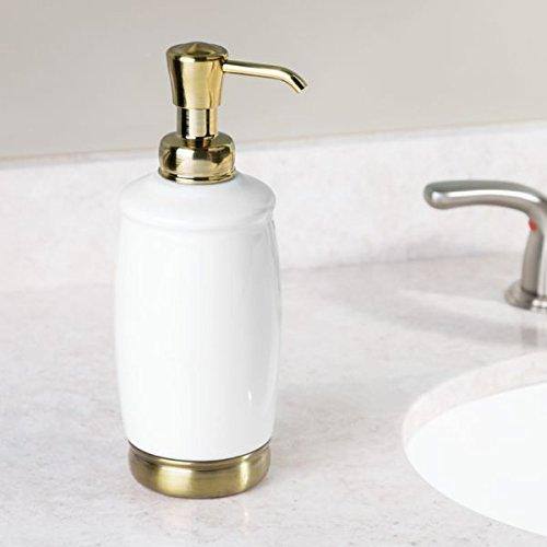 iDesign York Tall Soap Pump - White Brass